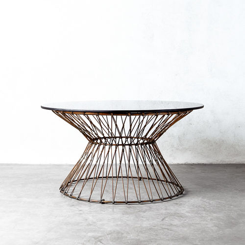 Moderner Couchtisch - CICLO - industriaedition - Glas / Stahl / rund