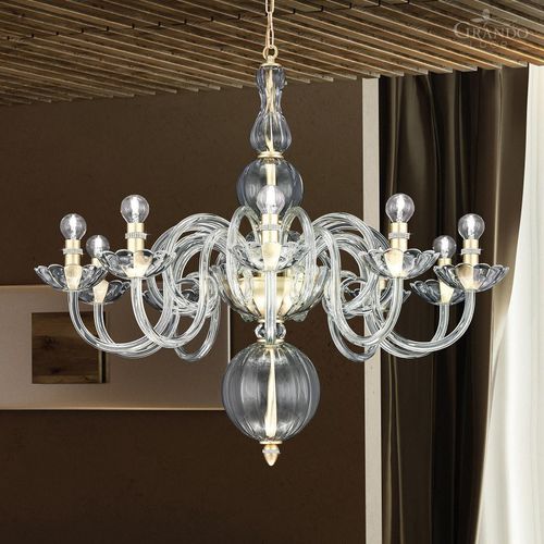 Moderner Kronleuchter - AMANDA - grandoluce - Swarovski®-Kristall / Chrom / für Gewerbegebrauch