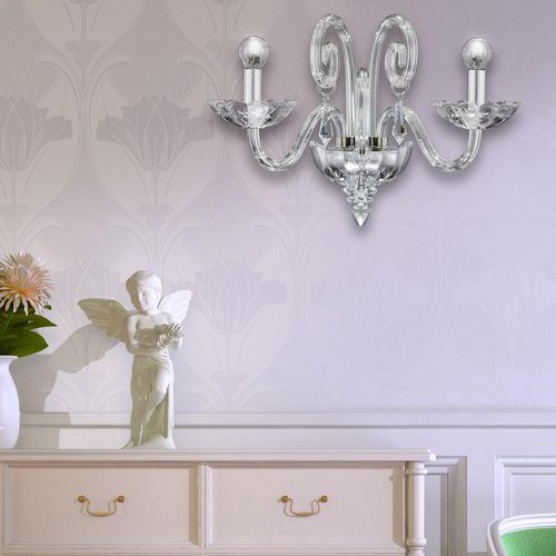 Klassische Wandleuchte - VENERE  - grandoluce - für den Innenraum / aus verchromtem Metall / Swarovski®-Kristall