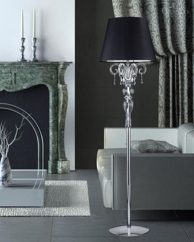 Stehleuchte - VENERE - grandoluce - aus verchromtem Metall / Swarovski®-Kristall / modern