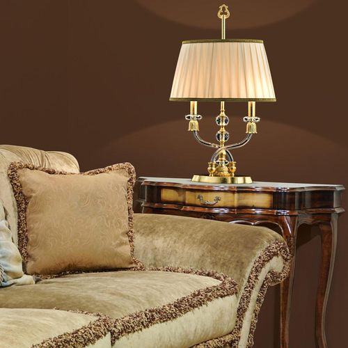 Tischlampe - ELIZABETH - grandoluce - aus verchromtem Metall / Swarovski®-Kristall / klassisch