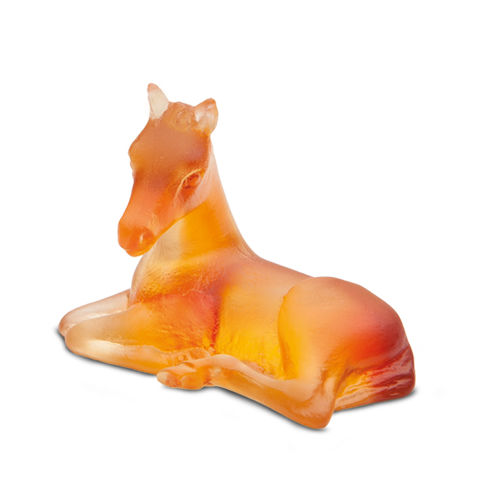 Kristallskulptur - MINI FOAL - Daum - orange / Tier / modern