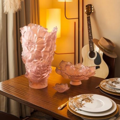 Vase / originelles Design - Camélia - Daum - Kristall / Tisch / weiß