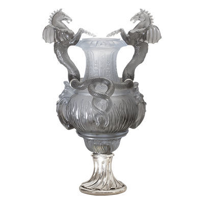 Moderne Vase - Stanislas - Daum - weiß / gold / grau