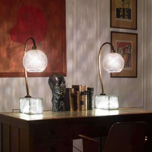 Tischlampe - CL2027 - Sigma L2 - Bronze / Kristall / Alabaster