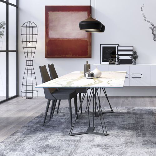 Moderner Tisch - LEON - Barel Srl - Natureiche / Kristall / Keramik