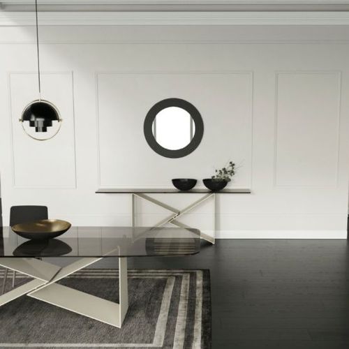 Moderner Konsolentisch - QUARTZ - Barel Srl - Eiche / Nussbaum / Kristall