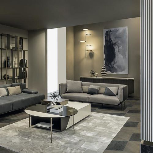 Modernes Sofa - PRISM - Shake Design - Leder / grau / 2,5 Plätze
