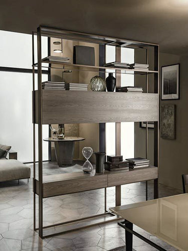 Modernes Bücherregal - MOD - Shake Design - Holz / Metall / Glas