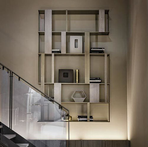 Wandmontiertes Bücherregal - DALL - Shake Design - modern / Holz / Metall