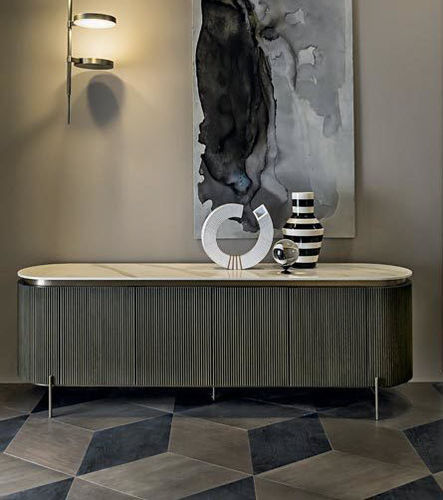 Modernes Sideboard - HEGE - Shake Design - Metall / Marmor / Keramik