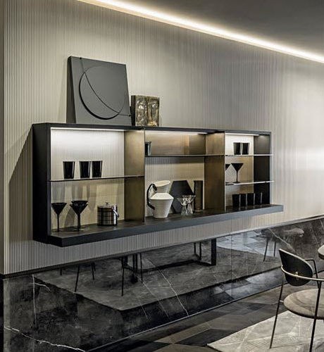 Moderner Barschrank - NU - Shake Design - Holz / Metall / Glas