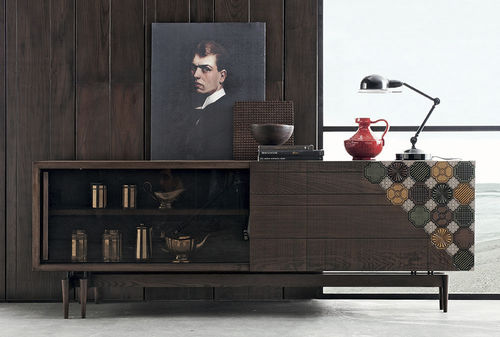 Modernes Sideboard - MAYO - Shake Design - Holz / Glas