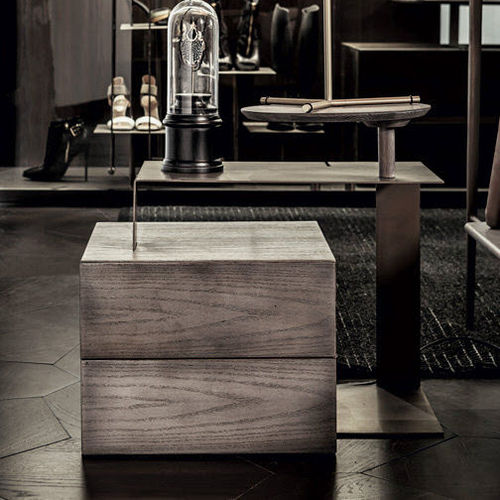 Moderner Nachttisch - HIO - Shake Design - Holz / rechteckig / mit Schublade