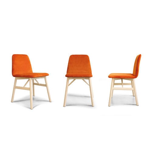 Stuhl / skandinavisches Design - BARDOT 0030 LE - Traba' - für den Innenraum / Stoff / Leder