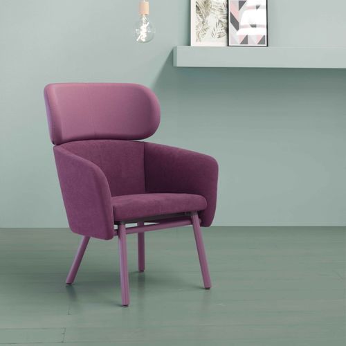 Moderner Sessel - BALÙ  - Traba' - Stoff / Leder / Buche