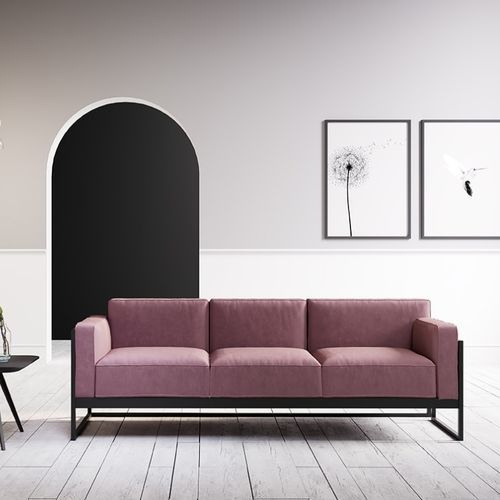 Modernes Sofa - KIRK 0064 - Traba' - Stoff / Leder / mit Armlehnen