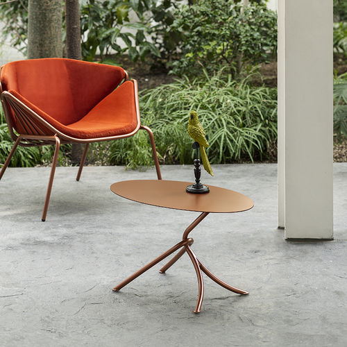 Moderner Couchtisch - SKIN 0126 - Traba' - aus lackiertem Metall / Gestell aus gestrichenem Metall / oval