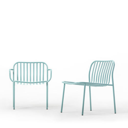 Sessel / minimalistisches Design - METIS LINE 0192  - Traba' - Stoff / Metall / mit Kissen