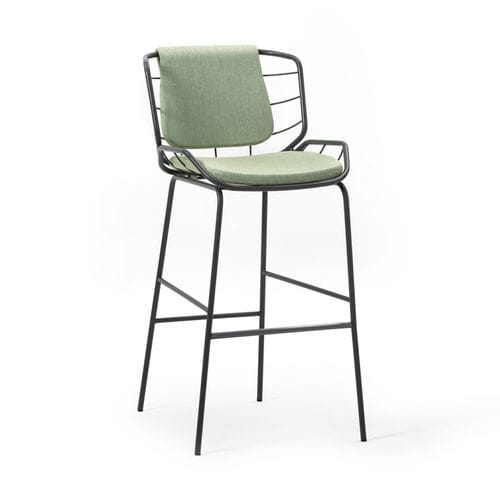 Moderner Barhocker - SKIN - Traba' - Samt / Gestell aus Metall / mit 4 Beinen