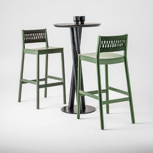 Moderner Barhocker - JULIE IN - Traba' - Buche / Gestell aus Buche / mit 4 Beinen