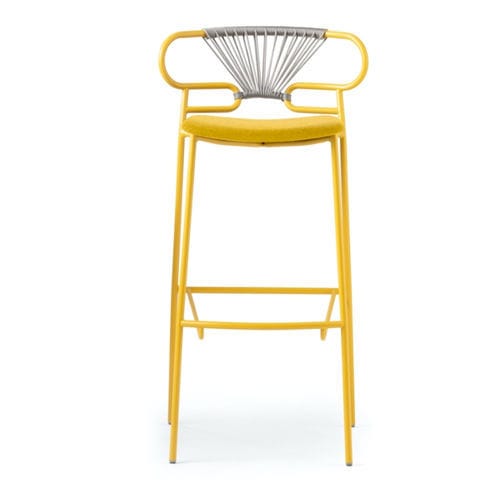 Moderner Barhocker - GENOA MET CROSS IM STOOL - Traba' - Stoff / Gestell aus Metall / Polster
