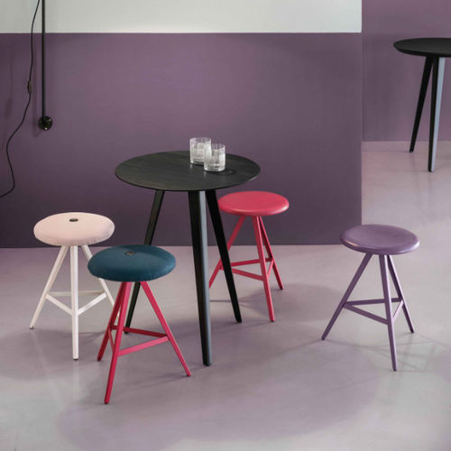 Moderner Bistrotisch - AKY - Traba' - aus lackiertem Metall / Gestell aus Metall / rund