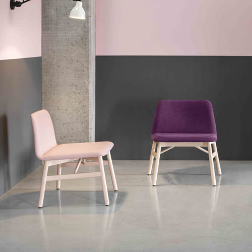 Moderner Sessel - BARDOT LOUNGE - Traba' - Samt / Buche / umweltfreundlich