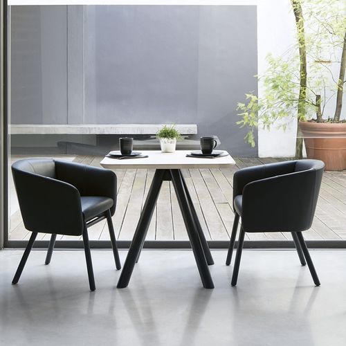 Moderner Bistrotisch - AKY - Traba' - Buche / Gestell aus Buche / rund
