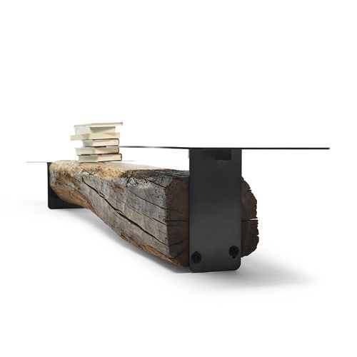 Moderne Bank - BEAM - Mogg - Massivholz / ohne Rückenlehne / ohne Armlehnen