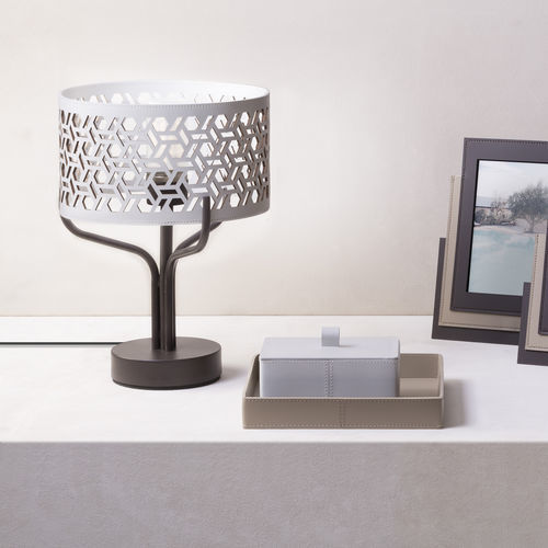 Tischlampe - RUDI  - Giobagnara - Metall / Leder / modern