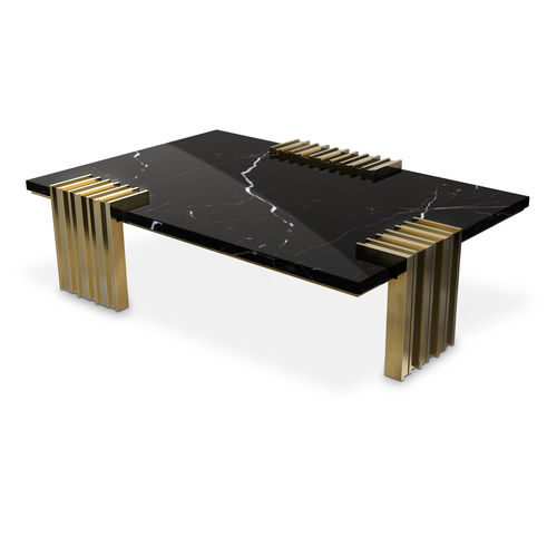 Moderner Couchtisch - VERTIGO - LUXXU MODERN DESIGN & LIVING - Messing / Marmor / Gestell aus Messing