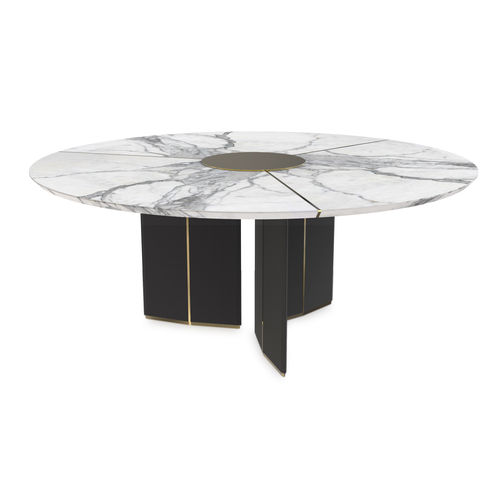 Moderner Esstisch - ALGERONE - LUXXU MODERN DESIGN & LIVING - Messing / Marmor / Leder