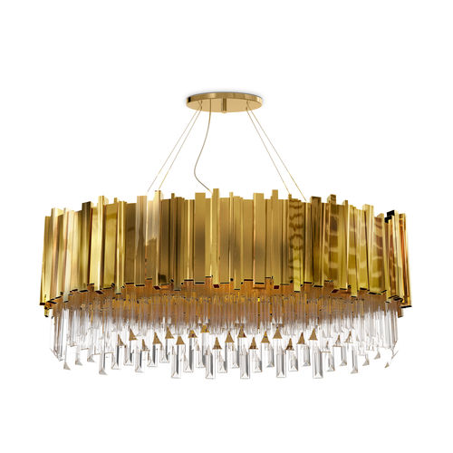 Moderner Kronleuchter - EMPIRE OVAL - LUXXU MODERN DESIGN & LIVING - Kristall / Messing