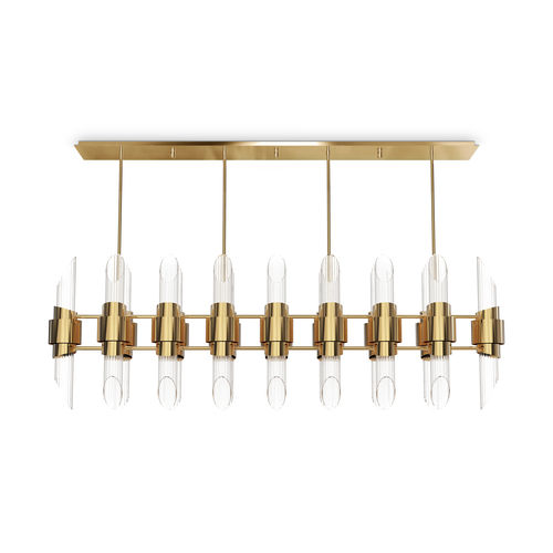 Moderner Kronleuchter - TYCHO RECTANGULAR  - LUXXU MODERN DESIGN & LIVING - Kristall / Messing