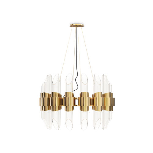 Moderner Kronleuchter - TYCHO ROUND - LUXXU MODERN DESIGN & LIVING - Kristall / Messing