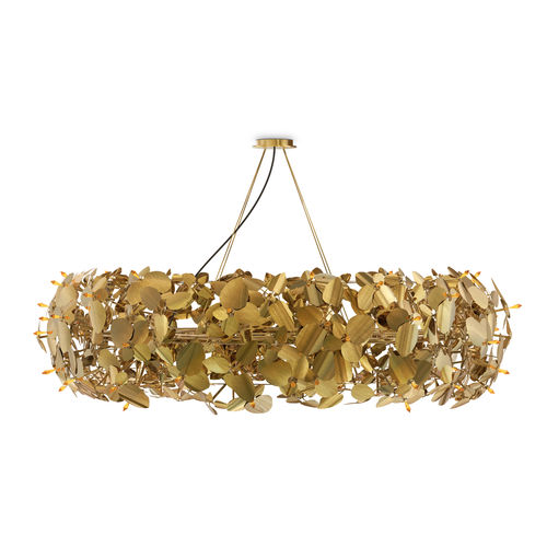 Moderner Kronleuchter - MCQUEEN ROUND  - LUXXU MODERN DESIGN & LIVING - Kristall / Messing mit Goldauflage / Skulptur