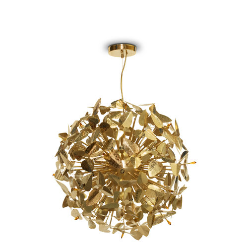 Moderner Kronleuchter - MCQUEEN GLOBE - LUXXU MODERN DESIGN & LIVING - Kristall / Messing mit Goldauflage / 6 Glühbirnen