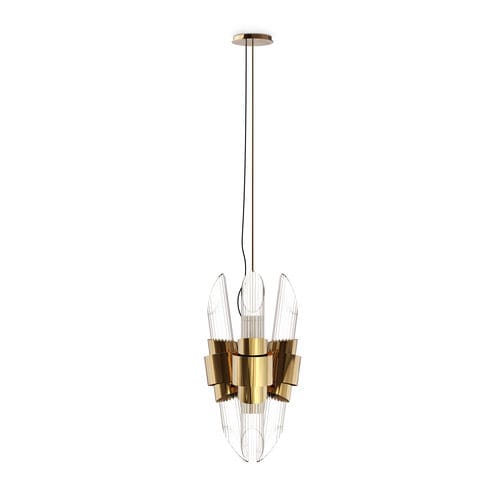 Hängelampe - TYCHO - LUXXU MODERN DESIGN & LIVING - Messing / Kristall / Gold