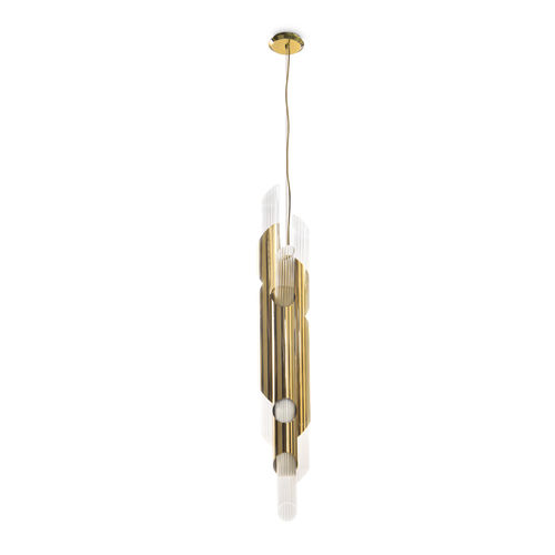 Hängelampe - DRAYCOTT - LUXXU MODERN DESIGN & LIVING - Messing / Messing mit Goldauflage / Kristall