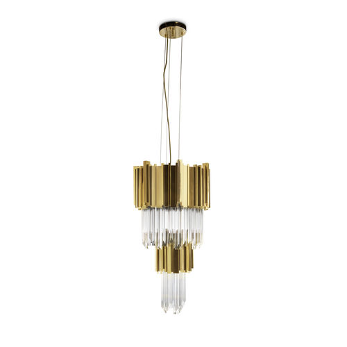 Hängelampe - EMPIRE - LUXXU MODERN DESIGN & LIVING - Messing / Messing mit Goldauflage / Kristall