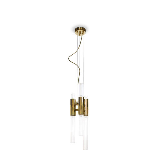 Hängelampe - WATERFALL - LUXXU MODERN DESIGN & LIVING - Messing / Messing mit Goldauflage / Kristall