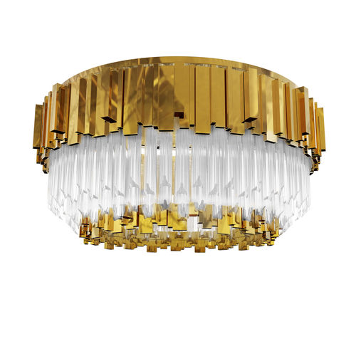 Moderne Deckenleuchte - EMPIRE - LUXXU MODERN DESIGN & LIVING - rund / Kristall / Messing