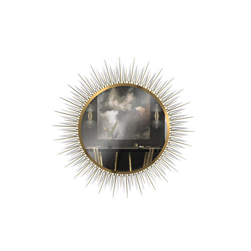 Wandmontierter Spiegel - EXPLOSION XL - LUXXU MODERN DESIGN & LIVING - modern / rund / Messing