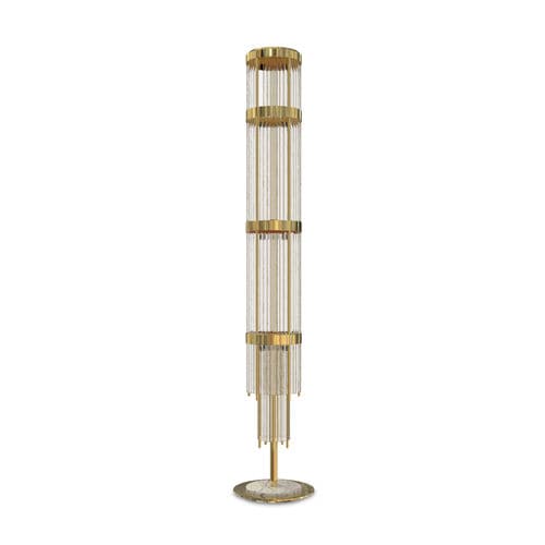 Stehleuchte - PHARO - LUXXU MODERN DESIGN & LIVING - Messing mit Goldauflage / Kristall / modern