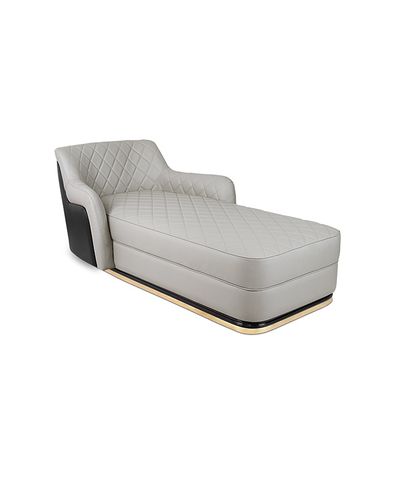 Moderne Liege - CHARLA - LUXXU MODERN DESIGN & LIVING - Leder / Messing / weiß