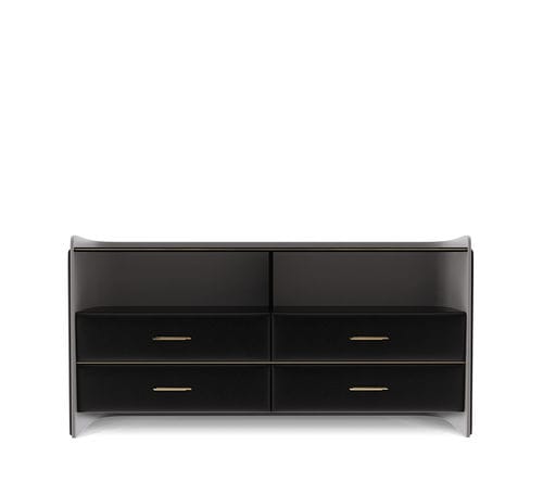 Moderne Kommode -  CHARLA  - LUXXU MODERN DESIGN & LIVING - Holz / Messing / Leder