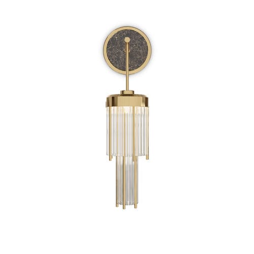 Moderne Wandleuchte - Pharo II Small - LUXXU MODERN DESIGN & LIVING - für den Innenraum / Messing mit Goldauflage / Kristall