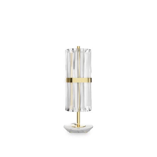 Tischlampe - Liberty Small - LUXXU MODERN DESIGN & LIVING - poliertes Messing / Kristall / modern