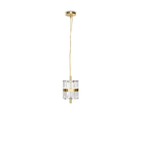 Hängelampe - LIBERTY SLIM  - LUXXU MODERN DESIGN & LIVING - poliertes Messing / Kristall / modern